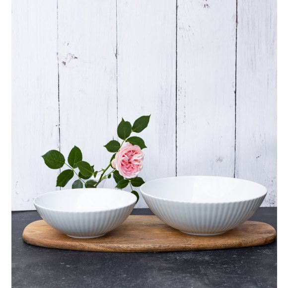 LUBIANA DAISY Komplet 2 salaterek 21, 26 cm | biała porcelana