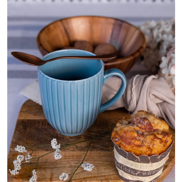 LUBIANA DAISY WATERFALL K6 Komplet 18 kubków 350 ml / turkusowy