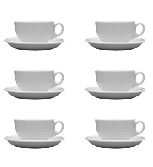 LUBIANA AMERYKA 0105 6x Filiżanka 200 ml ze spodkiem 14,5 cm / porcelana