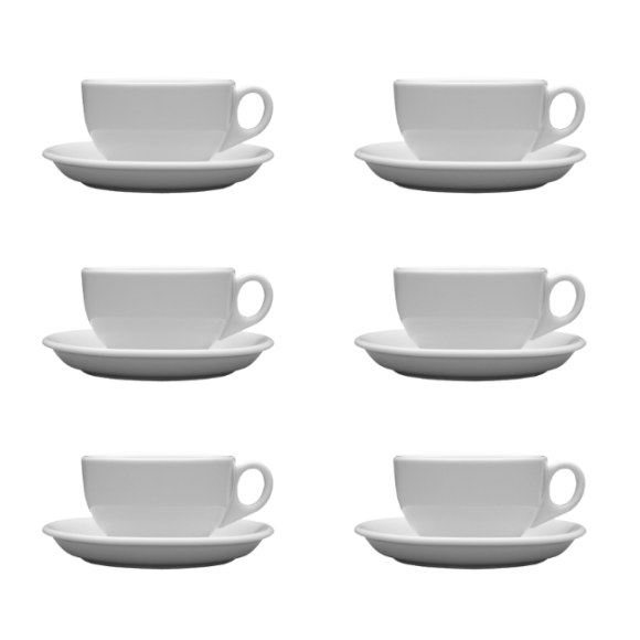 LUBIANA AMERYKA 0105 6x Filiżanka 200 ml ze spodkiem 14,5 cm / porcelana
