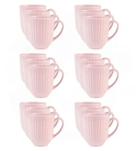 LUBIANA DAISY SUNSET K7 Komplet 18 kubków 350 ml / różowy