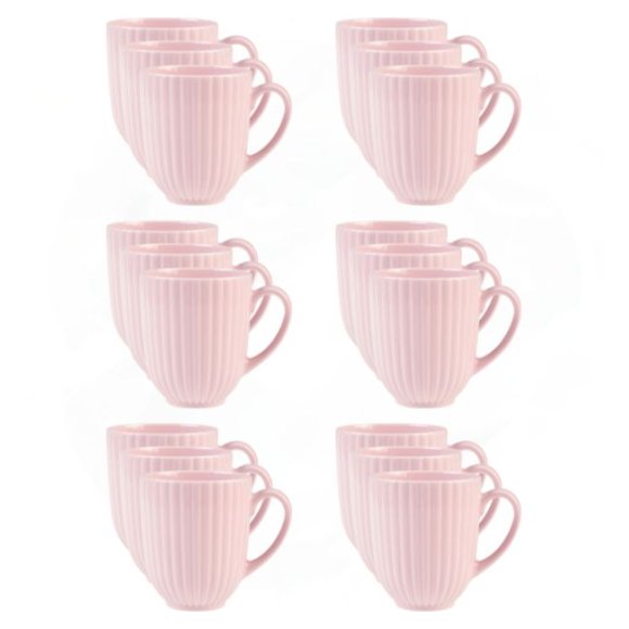 LUBIANA DAISY SUNSET K7 Komplet 18 kubków 350 ml / różowy