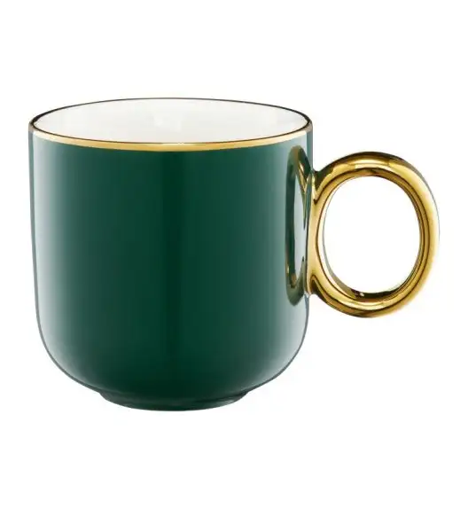 AMBITION ROYAL Kubek 380 ml / zielony ze złotym zdobieniem 