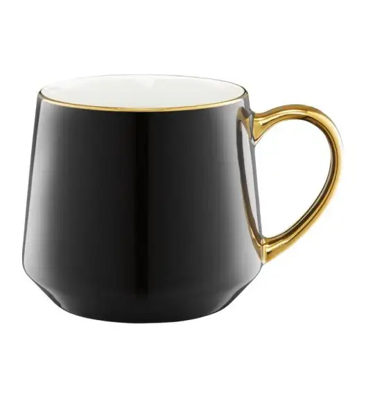 AMBITION ROYAL Kubek 460 ml / czarny ze złotym zdobieniem 