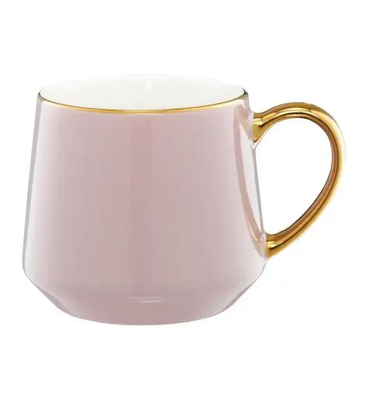 AMBITION ROYAL Kubek 460 ml / pastelowy wrzosowy ze złotym zdobieniem 