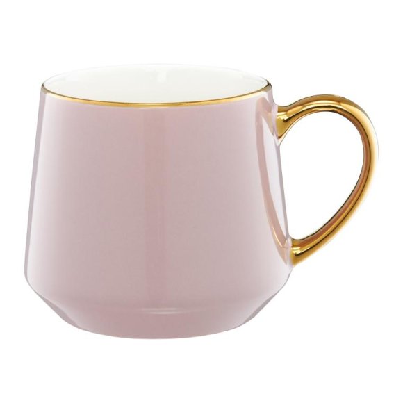 AMBITION ROYAL Kubek 460 ml / pastelowy wrzosowy ze złotym zdobieniem 