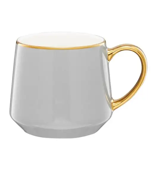 AMBITION ROYAL Kubek 460 ml / jasno-szary ze złotym zdobieniem 