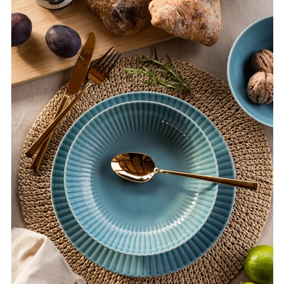 LUBIANA DAISY WATERFALL K6 Komplet 18 x salaterka 17 cm / turkusowy