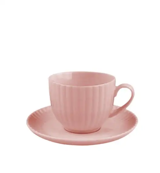 LUBIANA DAISY SUNSET K7 Komplet 12x filiżanka 200 ml + spodek 14,5 cm / różowy