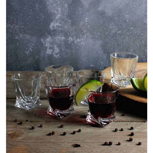 BOHEMIA QUADRO Komplet 12 kieliszków do likieru / nalewek / szkło kryształowe / CR93A500