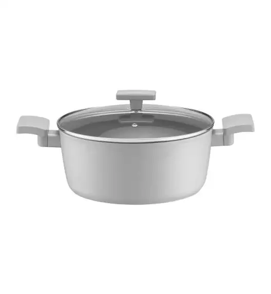 AMBITION GRIS Garnek z pokrywką 24 cm / 4,1 l / aluminium / z powłoką Qualum Basic