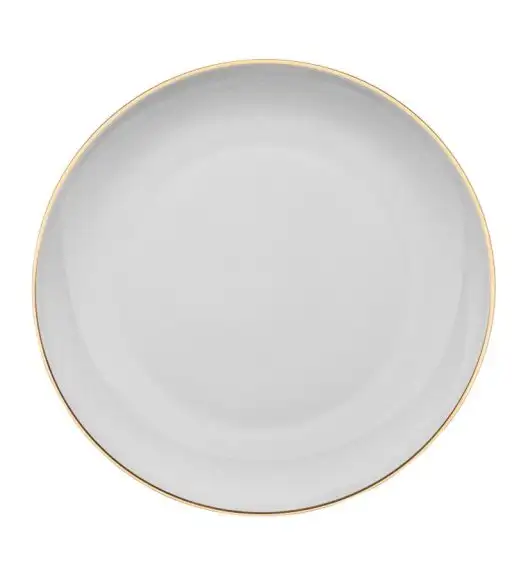 AMBITION ROYAL Talerz deserowy 19 cm / szary ze złotym zdobieniem 