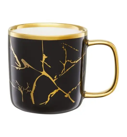 AMBITION ROYAL Kubek 370 ml / czarny ze złotym zdobieniem 