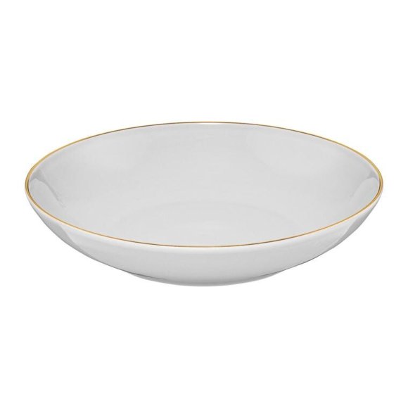 AMBITION ROYAL Talerz głęboki 22,5 cm / szary ze złotym zdobieniem 