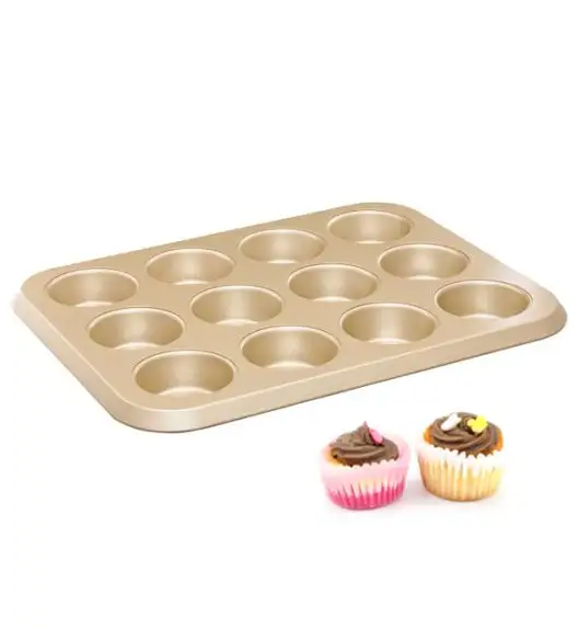 AMBITION ROYAL Forma do 12 szt. muffinek  / złota / prostokątna