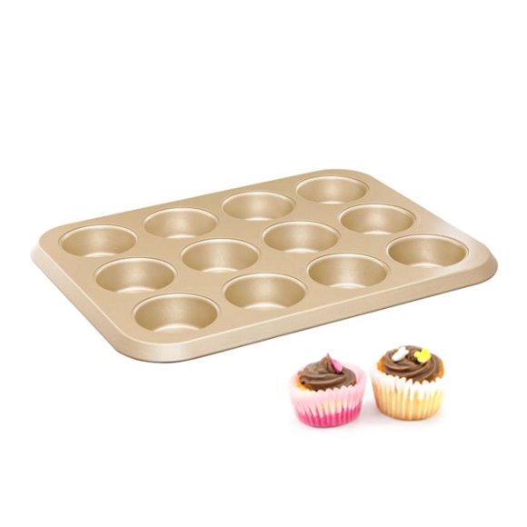 AMBITION ROYAL Forma do 12 szt. muffinek  / złota / prostokątna
