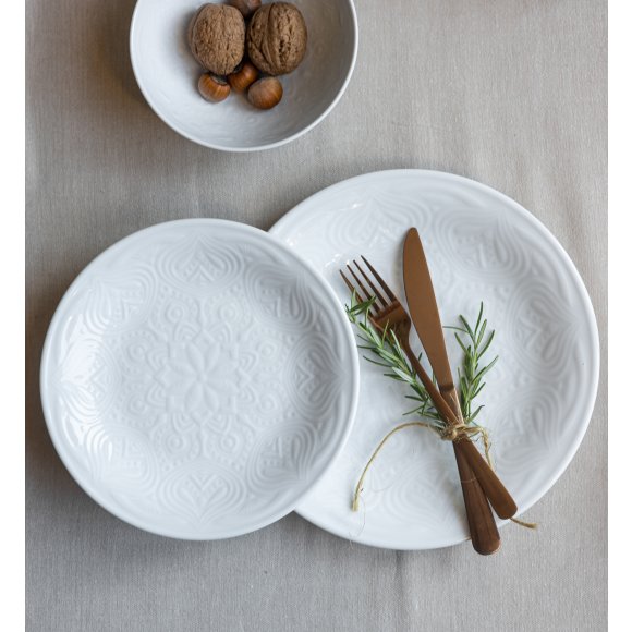 LUBIANA ORIENTAL | BIAŁY | Talerz deserowy 21 cm | porcelana luz 
