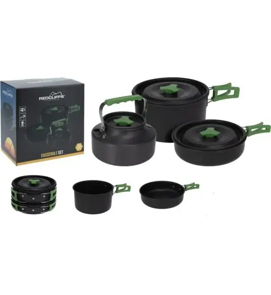 REDCLIFFS Zestaw garnków turystycznych z pokrywkami / 3 szt. / aluminium