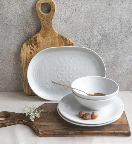 LUBIANA ORIENTAL | BIAŁY | Półmis owalny 28 cm - 6 SZT. | porcelana luz 