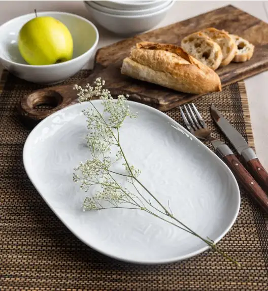 LUBIANA ORIENTAL | BIAŁY | Półmis owalny 28 cm - 18 SZT. | porcelana luz 