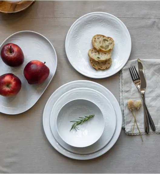 LUBIANA ORIENTAL | BIAŁY | Serwis obiadowy 12/36 el | porcelana