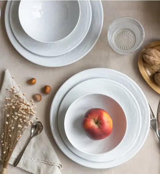 LUBIANA ORIENTAL | BIAŁY | Serwis obiadowy 12/36 el | porcelana