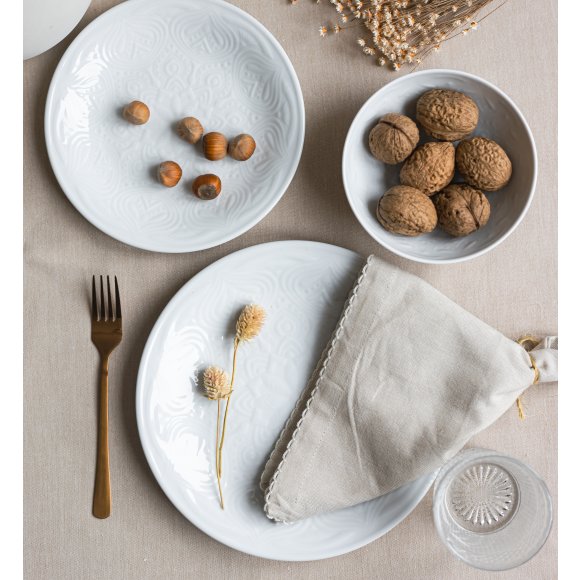 LUBIANA ORIENTAL | BIAŁY | Serwis obiadowy 18/54 el | porcelana