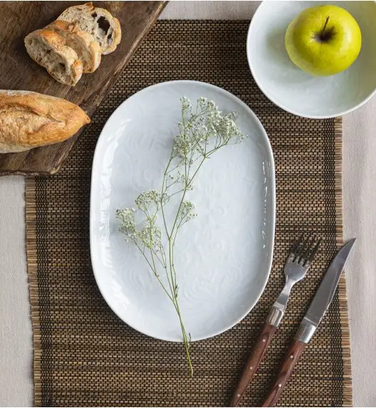 LUBIANA ORIENTAL | BIAŁY | Serwis obiadowy z półmisem 12/37 el  | porcelana