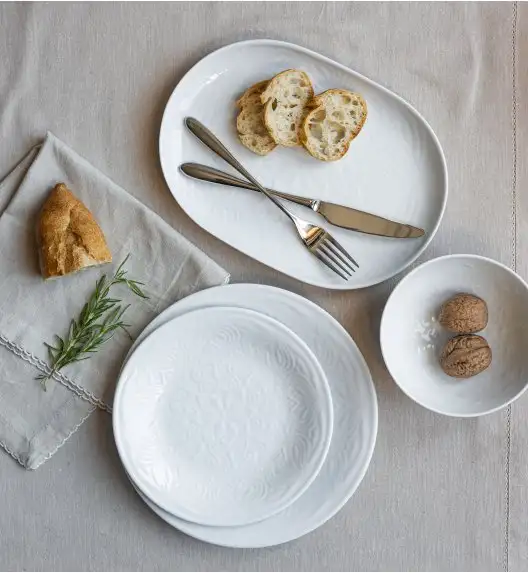 LUBIANA ORIENTAL | BIAŁY | Serwis obiadowy z półmisem 18/55 el  | porcelana