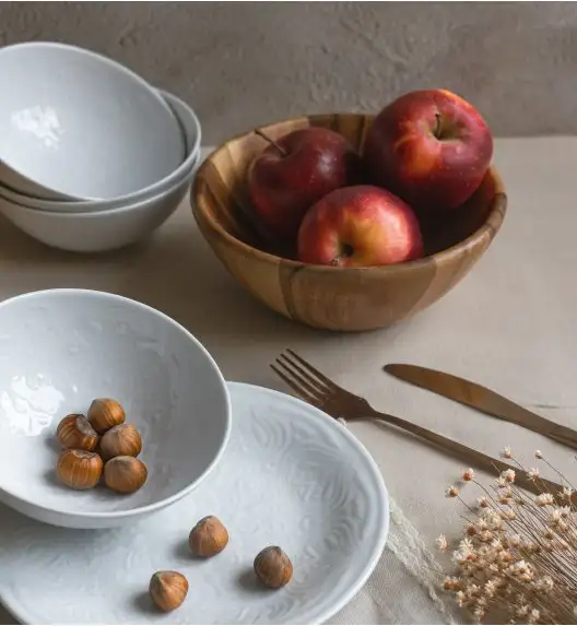 LUBIANA ORIENTAL | BIAŁY | Serwis obiadowy z półmisem 18/55 el  | porcelana