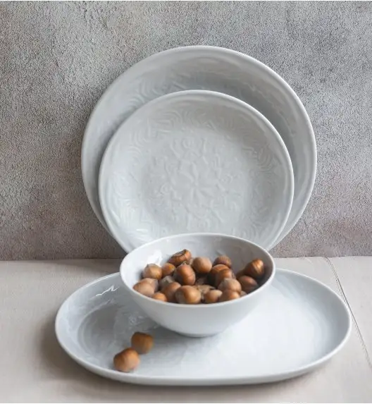 LUBIANA ORIENTAL | BIAŁY | Serwis obiadowy z półmisem 18/55 el  | porcelana