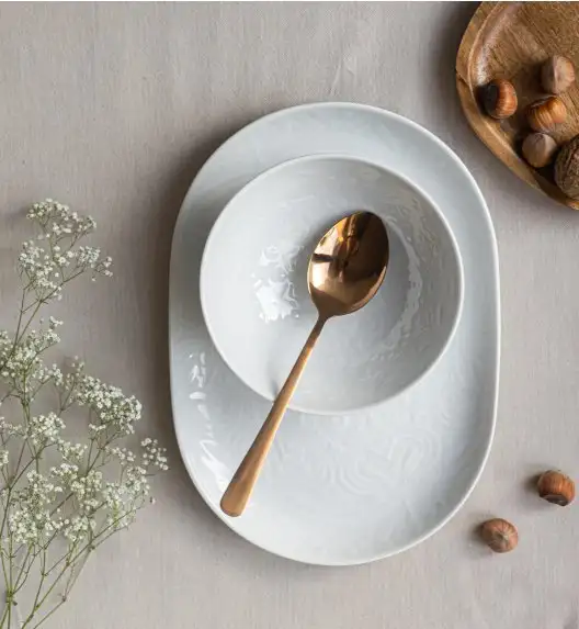 LUBIANA ORIENTAL | BIAŁY | Serwis obiadowy z półmisem 18/55 el  | porcelana