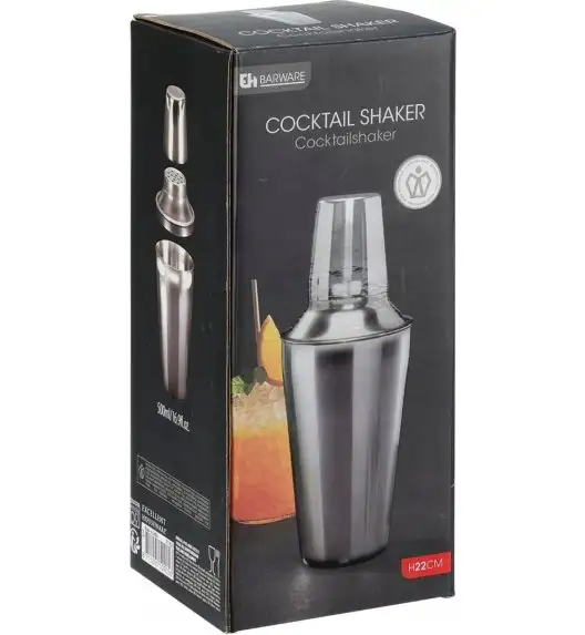 EXCELLENT HOUSEWARE Shaker do przygotowywania drinków 0,5 l / stal nierdzewna