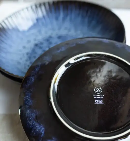 LUBIANA STONEWARE CERAMIKA / COSMOS / Serwis obiadowy 54 elementy dla 18 osób / odcień niebieskiego