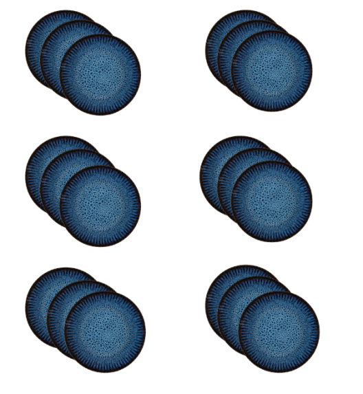 LUBIANA STONEWARE CERAMIKA / COSMOS / 18x Talerz obiadowy 27 cm / odcień niebieskiego