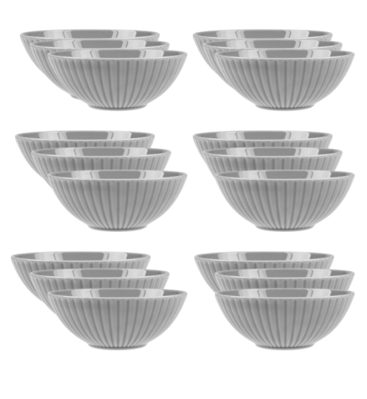 LUBIANA DAISY CLOUD K1 Komplet 18 x salaterka 17 cm / szary