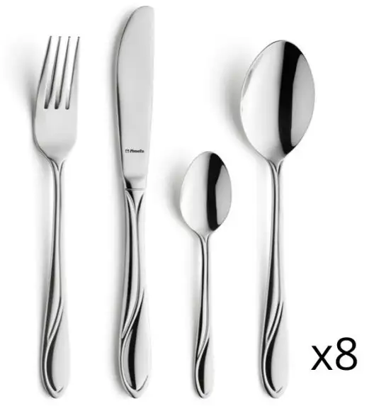 AMEFA WHISPER Sztućce UE 32 elementy dla 8 osób / stal nierdzewna / luzem