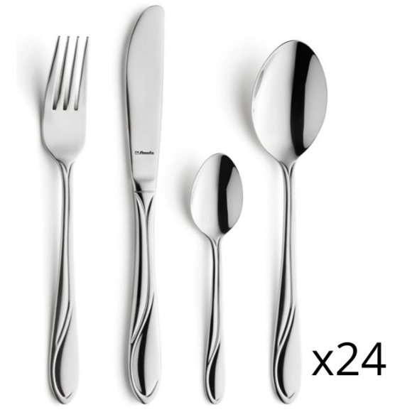 AMEFA WHISPER Sztućce UE 96 elementów dla 24 osób / stal nierdzewna / luzem