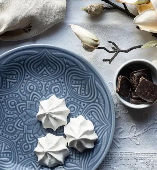 LUBIANA ORIENTAL | K9 SZARO - NIEBIESKI | Talerz deserowy 21 cm | porcelana luz 