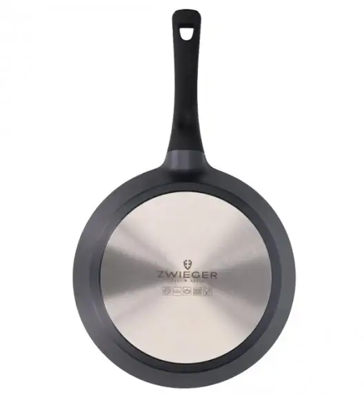 ZWIEGER BLACK STONE Zestaw garnków z pokrywkami 20, 24, 28 cm + Patelnie 20, 28 cm + Brytfanna 40 cm + Pokrywki silikonowe TADAR