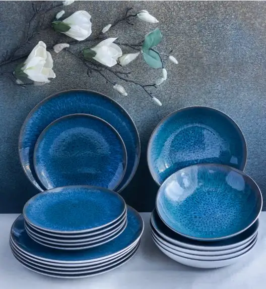 LUBIANA BOSS KERAJET COSMOS Serwis obiadowy 6/18 el | 9154 / 631 | niebieski