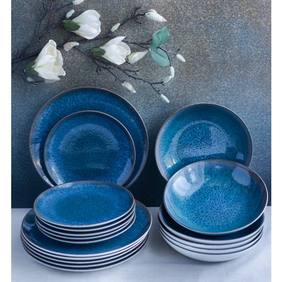 LUBIANA BOSS KERAJET COSMOS Serwis obiadowy 6/18 el | 9154 / 631 | niebieski