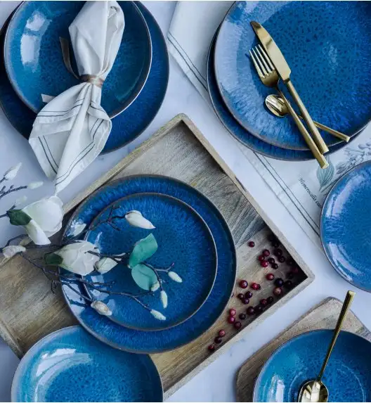 LUBIANA BOSS KERAJET COSMOS Serwis obiadowy 12/36 el | 9154 / 631 | niebieski