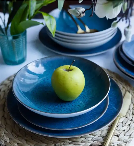 LUBIANA BOSS KERAJET COSMOS Serwis obiadowy 12/36 el | 9154 / 631 | niebieski