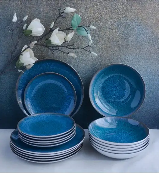 LUBIANA BOSS KERAJET COSMOS Serwis obiadowy 12/36 el | 9154 / 631 | niebieski