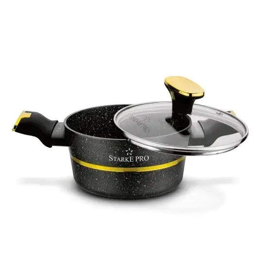 STARKE PRO GOLDEN MARBLE Zestaw garnków 10 el z pokrywkami / non-stick / indukcja