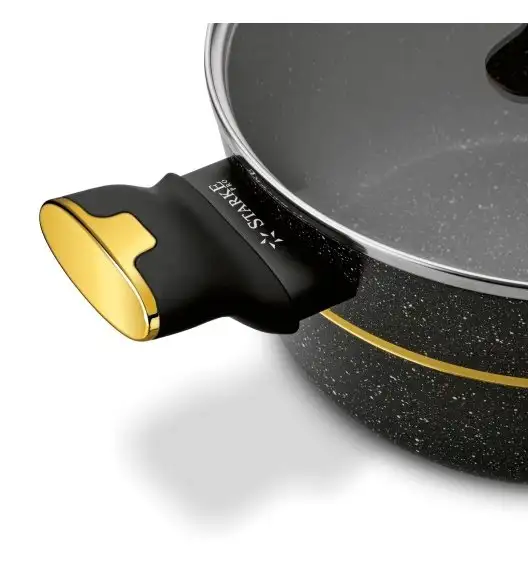 STARKE PRO GOLDEN MARBLE Zestaw garnków 10 el z pokrywkami / non-stick / indukcja