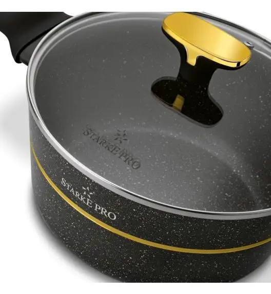 STARKE PRO GOLDEN MARBLE Zestaw garnków 10 el z pokrywkami / non-stick / indukcja