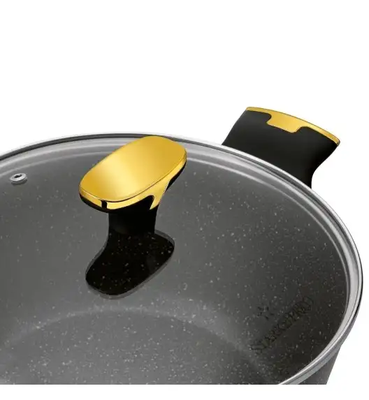 STARKE PRO GOLDEN MARBLE Zestaw garnków 10 el z pokrywkami / non-stick / indukcja