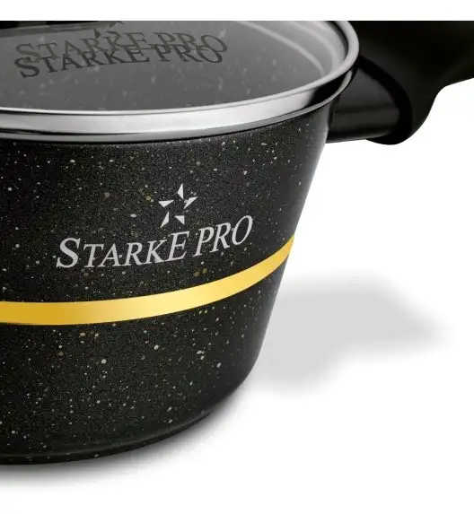 STARKE PRO GOLDEN MARBLE Zestaw garnków 10 el z pokrywkami / non-stick / indukcja